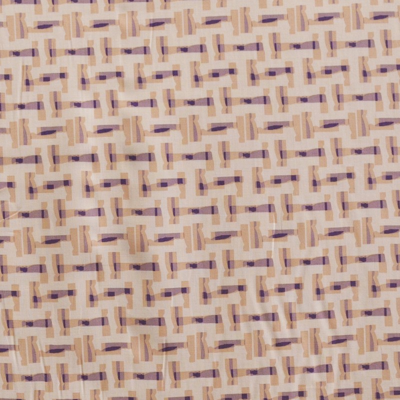 Tecido de Viscose Estampado Retangular Branco Sujo - Ribes y Casals