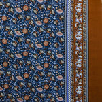 Tecido de viscose floral azul terracota - Ribes y Casals