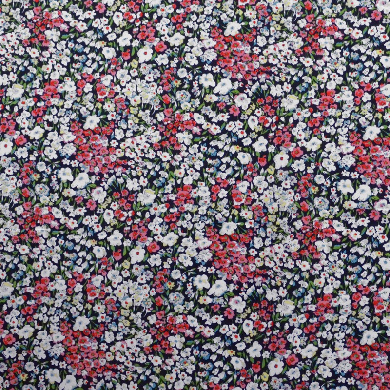 Tecido Viscose Flores Coral - Ribes y Casals