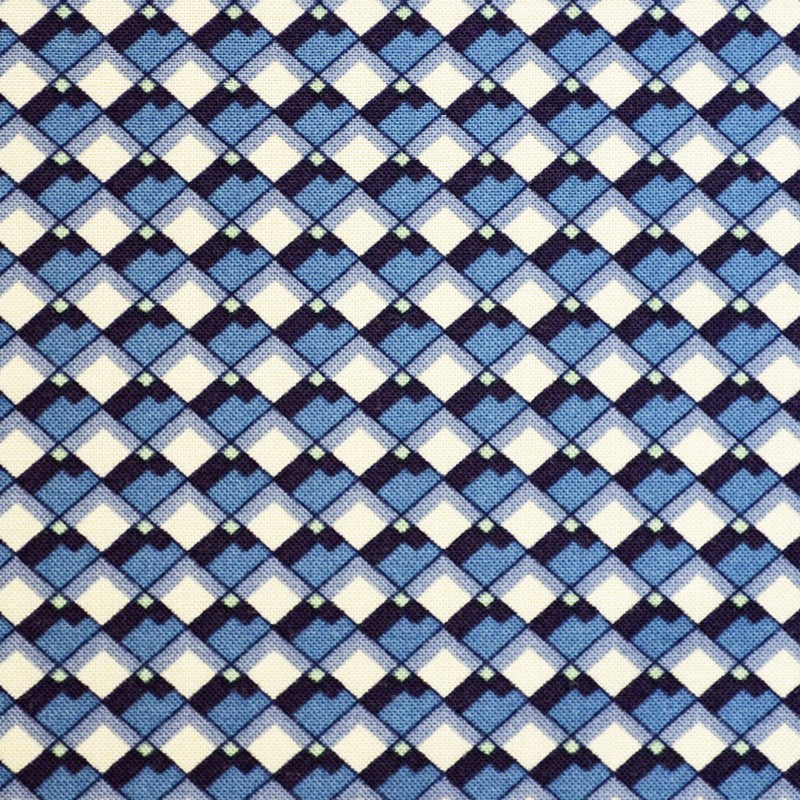 Tela Punto Jersey Geométrico Azul - Ribes y Casals
