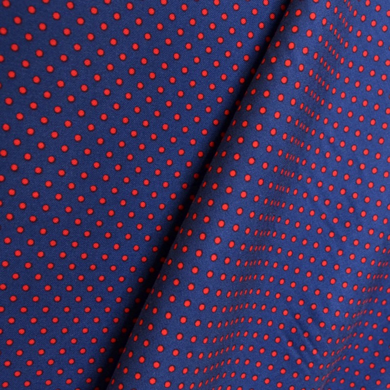 Tela Punto Jersey Geométrico Azul - Ribes y Casals