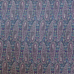 Tecido de viscose em mosaico floral marinho - Ribes y Casals