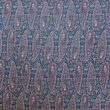 Tecido de viscose em mosaico floral marinho - Ribes y Casals
