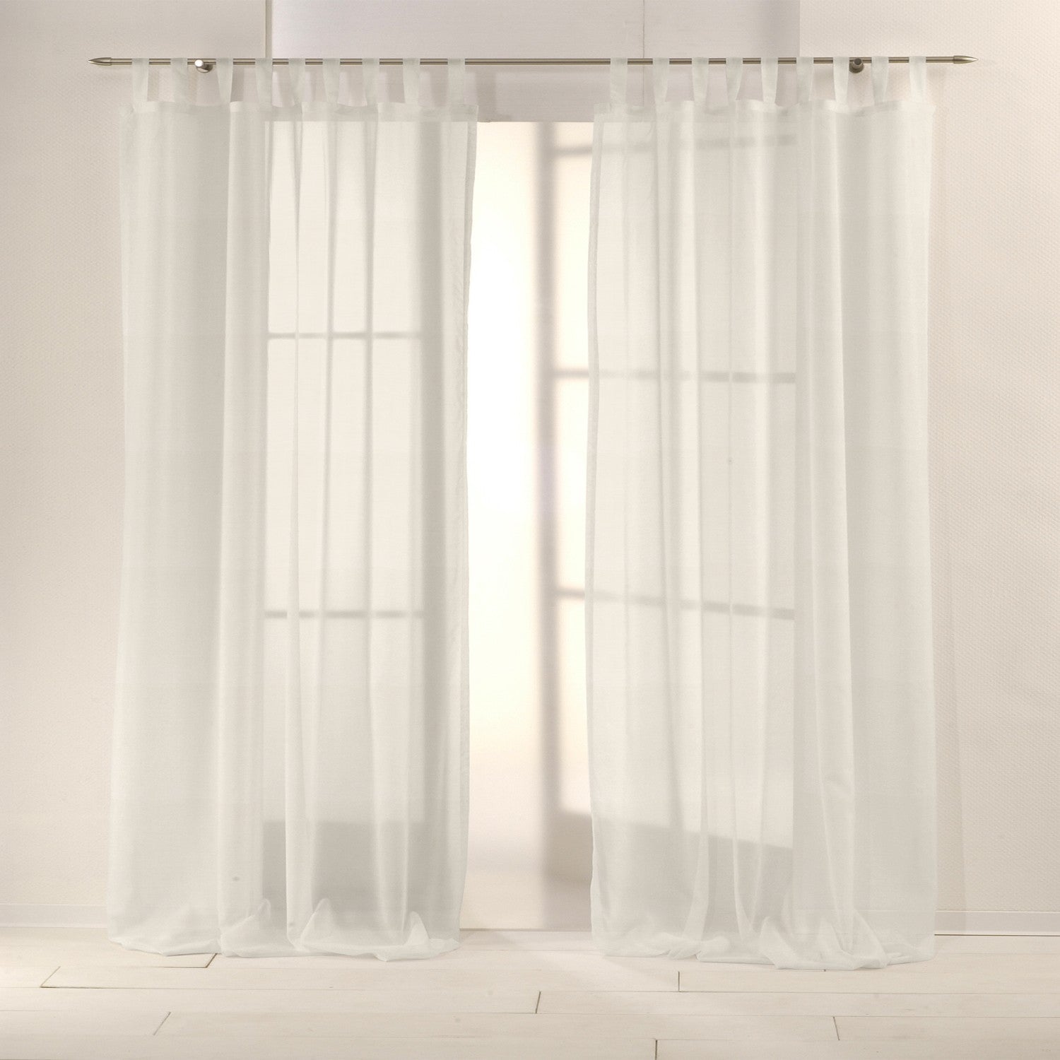 Retal Tela Visillo Vainica Poliester  Crudo 75x280 cm - Ribes y Casals