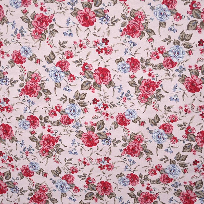 Tecido de Fanela Viyella Estampado Floral Pequeno Rosa - Ribes y Casals
