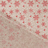 Tela Yute Decoración Estrellas Nieve Rojas - Ribes y Casals
