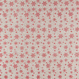 Tela Yute Decoración Estrellas Nieve Rojas - Ribes y Casals