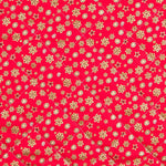 Tecido Acolchoado Natal Vermelho Estrelas Ouro - Ribes y Casals