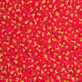Tecido Acolchoado Natal Vermelho Ornamentos Ouro - Ribes y Casals