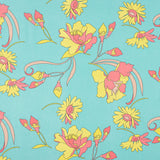 Chiffon Poliéster Flor Turquesa - Ribes y Casals