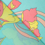 Chiffon Poliéster Flor Turquesa - Ribes y Casals