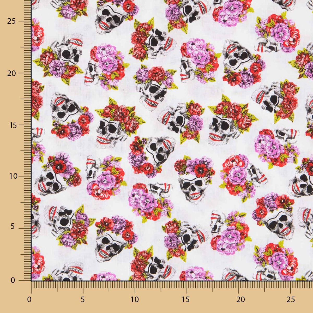 Algodão Skull Catrina Branco - Ribes y Casals