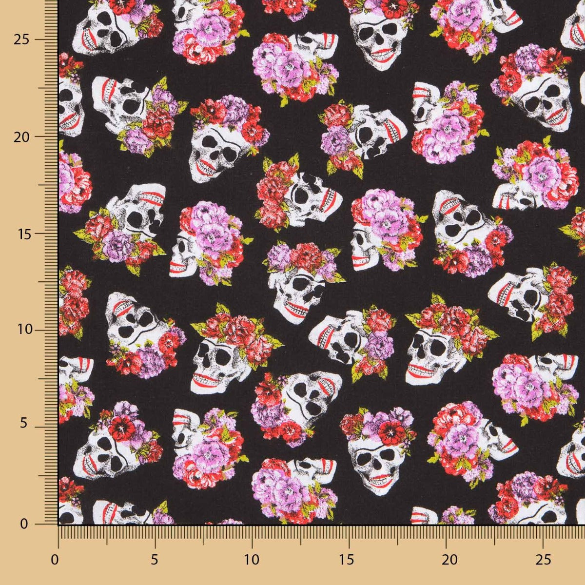 Algodão Skull Catrina Preto - Ribes y Casals