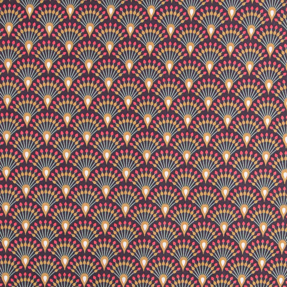 Algodão Leque Borgonha - Ribes y Casals