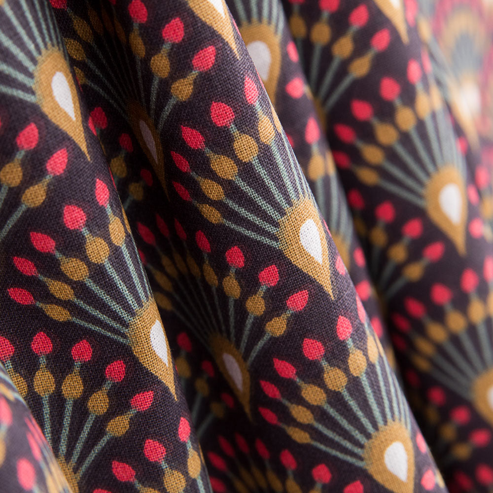 Algodão Leque Borgonha - Ribes y Casals