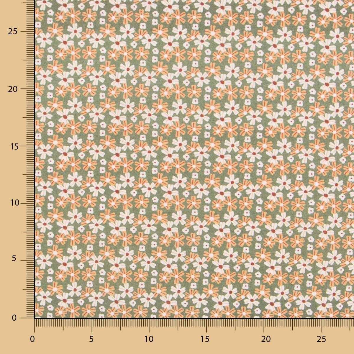Algodão Popeline Floral Verde - Ribes y Casals