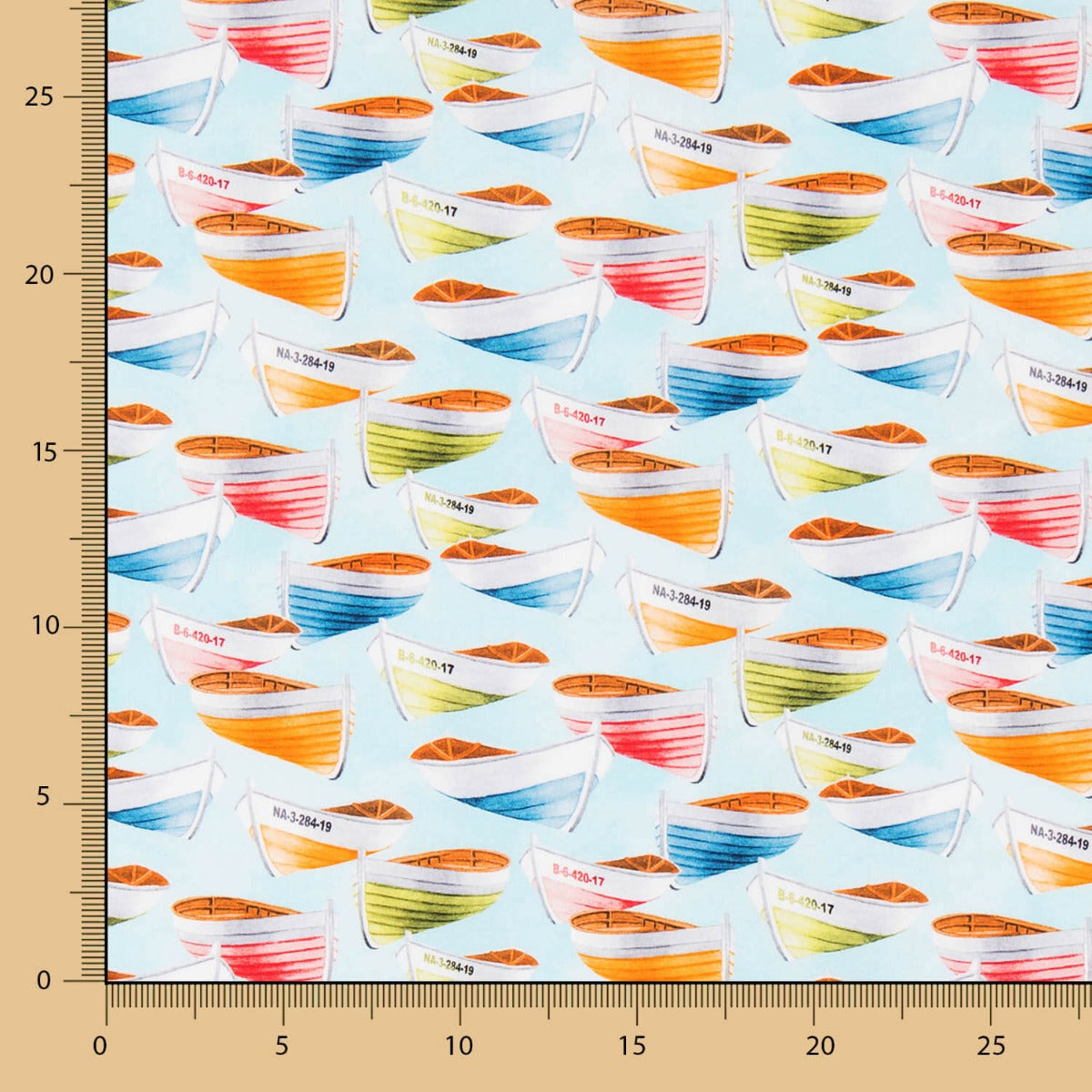 Popeline Barquinhos Azul - Ribes y Casals