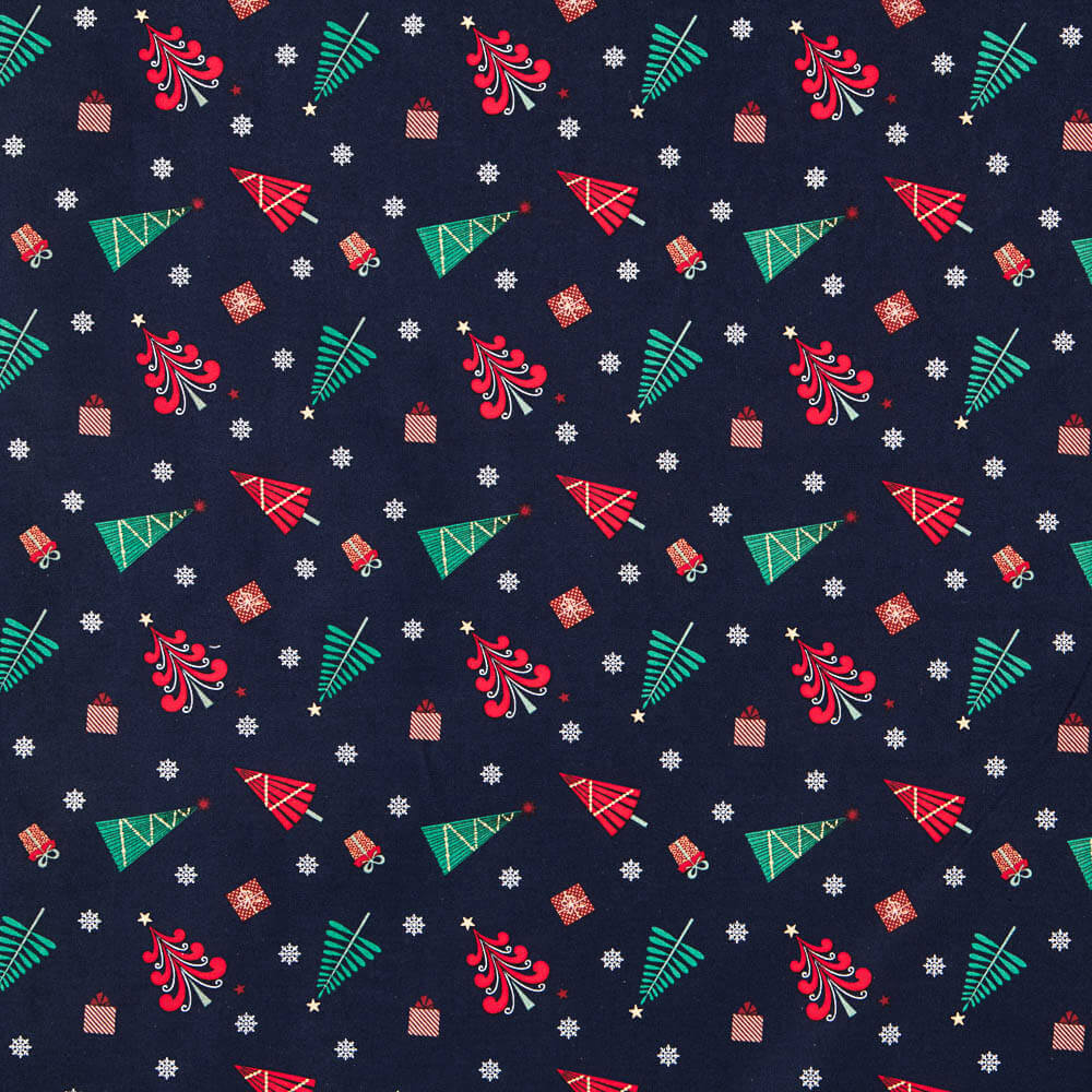 Natal Multi Árvores Algodão Azul - Ribes y Casals