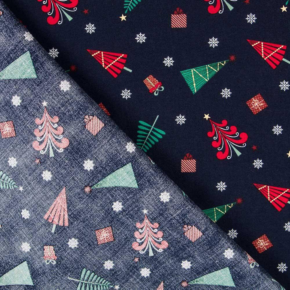 Natal Multi Árvores Algodão Azul - Ribes y Casals