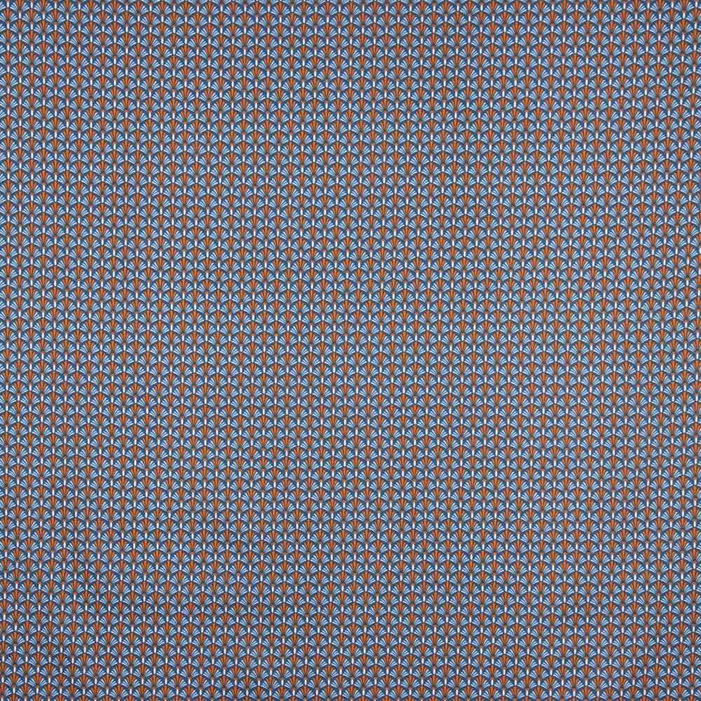 Popelín Algodón Geométrico Abanico Azul - Ribes y Casals