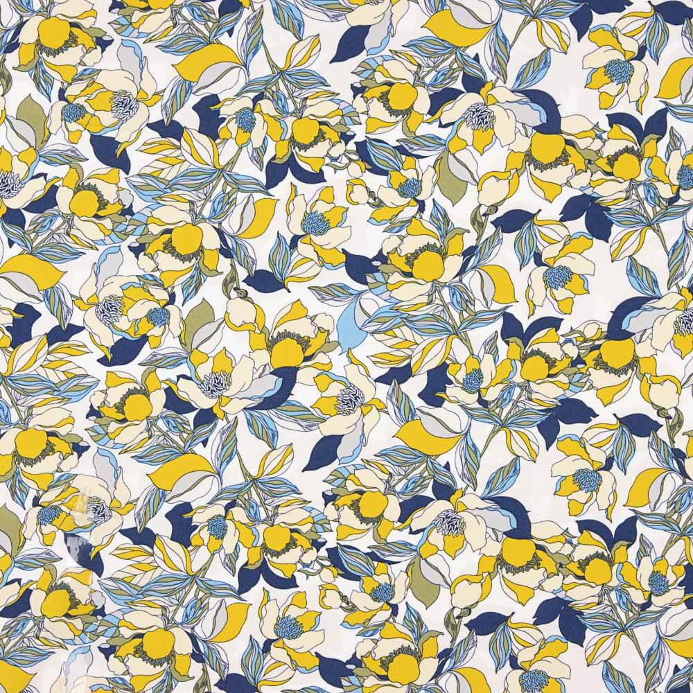 Crepe Viscose Floral Amarelo - Ribes y Casals