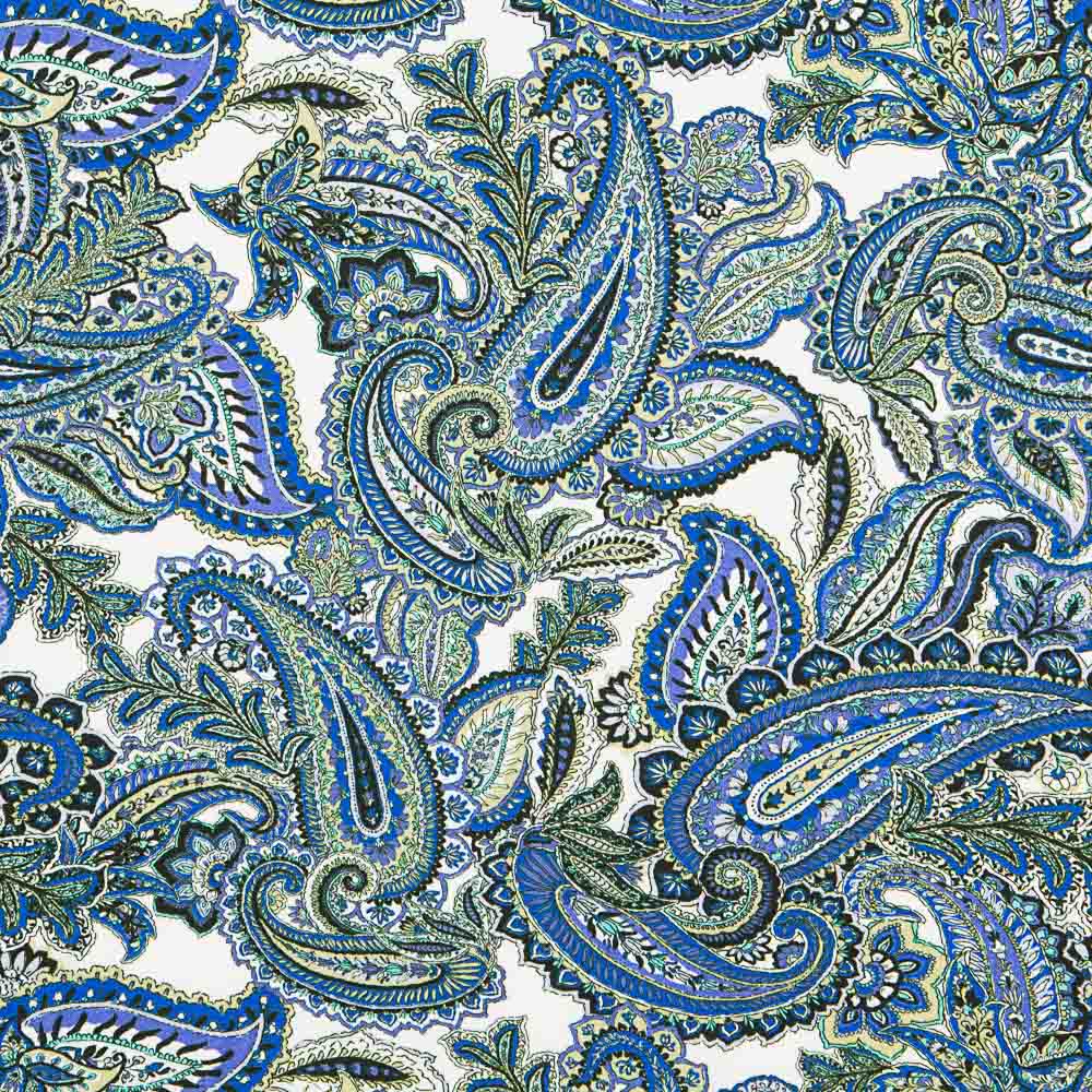 Punto Crepe Paisley Azul - Ribes y Casals