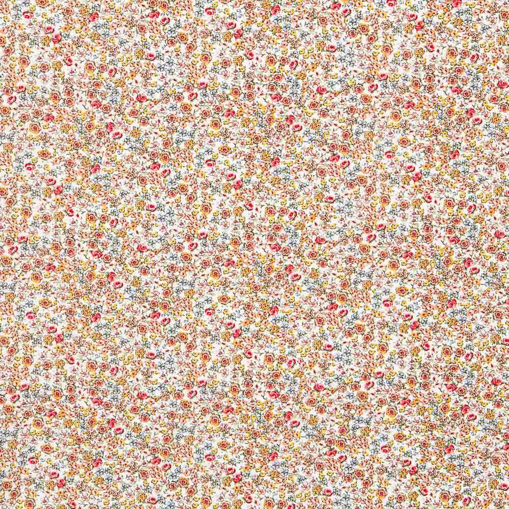 Popeline Viscose Flor Castanho - Ribes y Casals