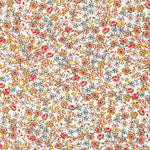 Popeline Viscose Flor Castanho - Ribes y Casals