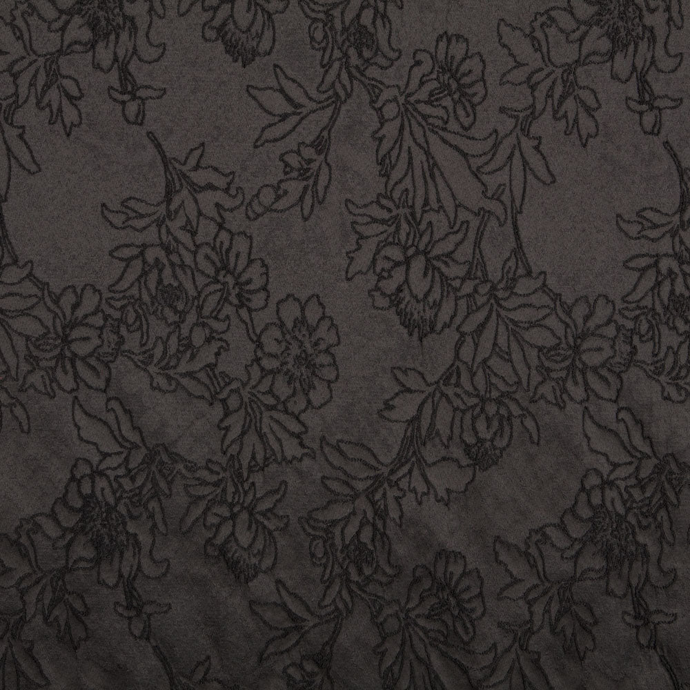 Tecido Brocado Flor Preto - Ribes y Casals