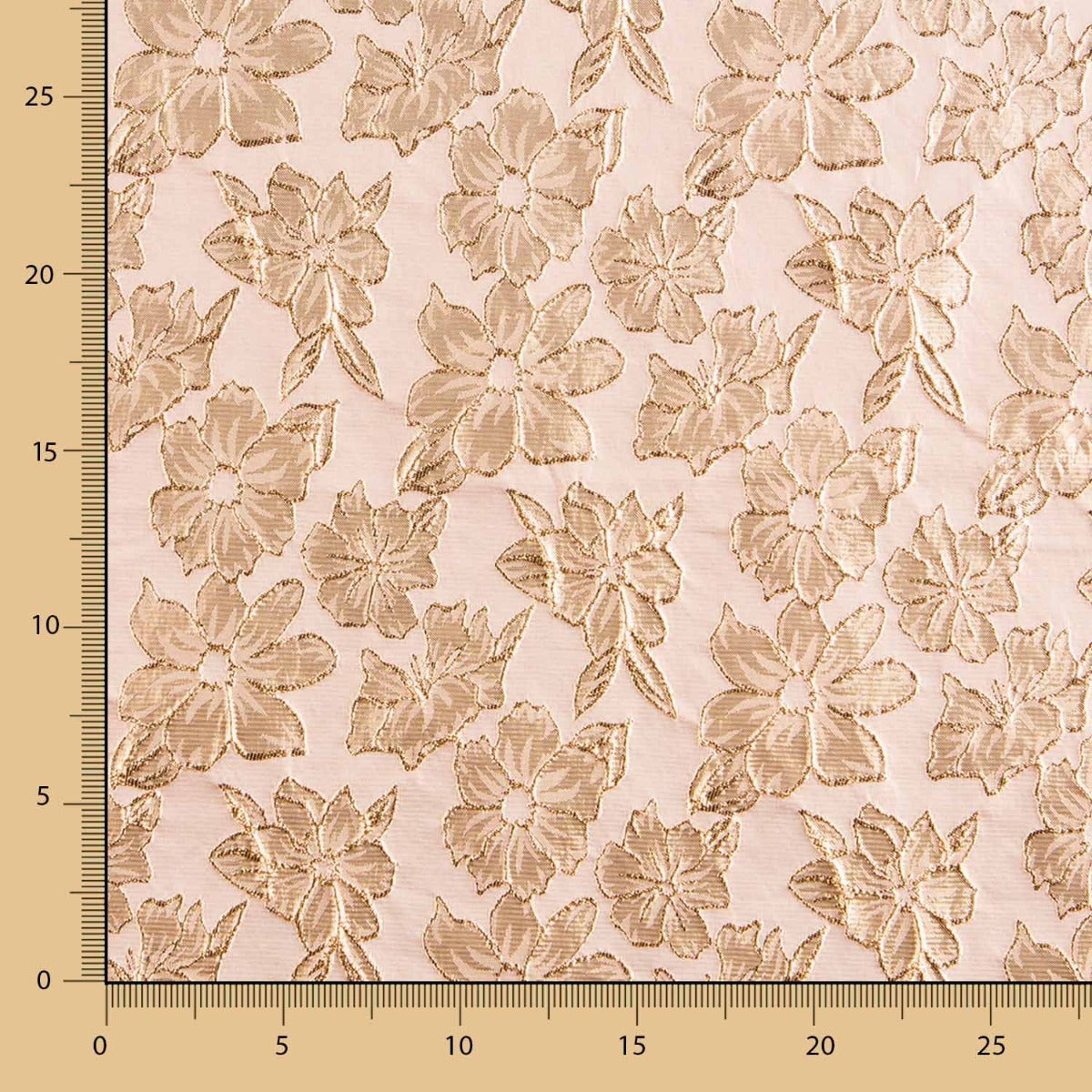 Tecido Brocado Flor Nude - Ribes y Casals