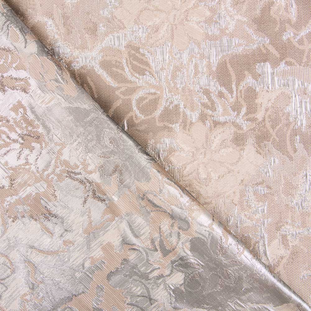 Tecido Brocado Flor Prata - Ribes y Casals