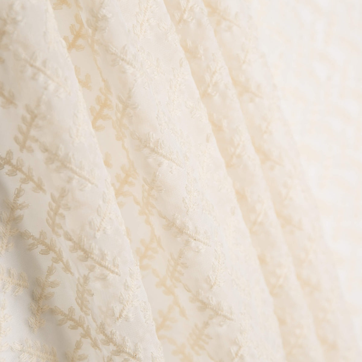 Gaze Poliéster Bordado Cru Galhos - Ribes y Casals