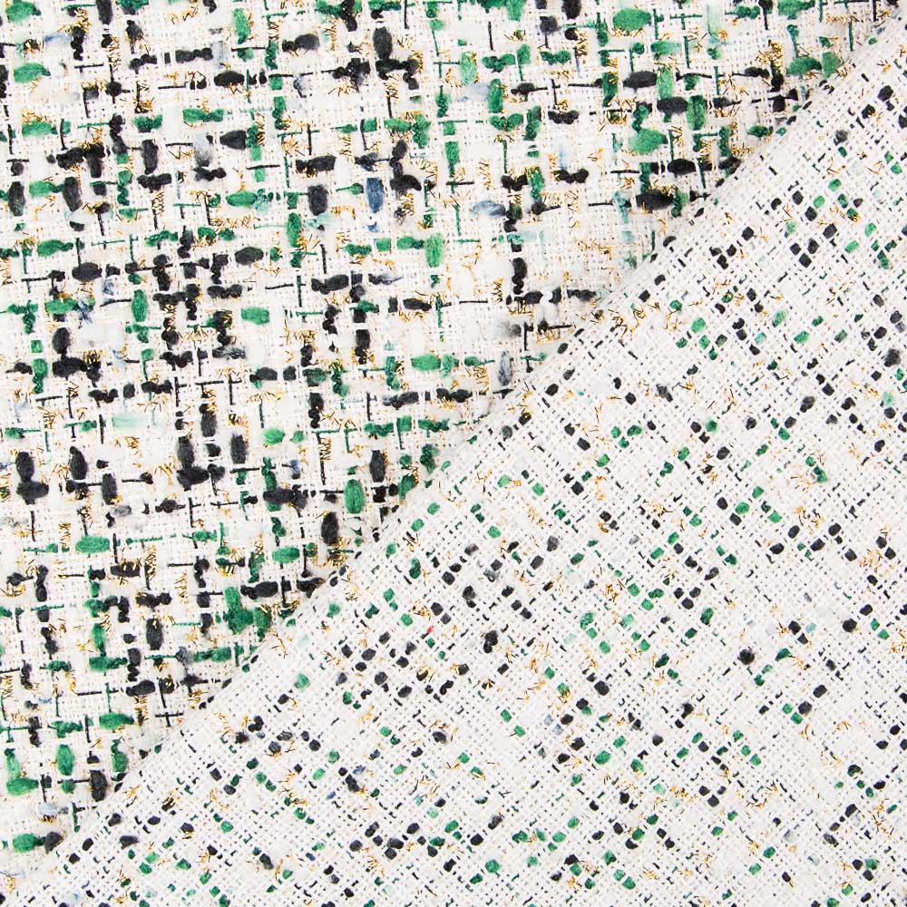 Tecido Chanel Verde Lurex - Ribes y Casals