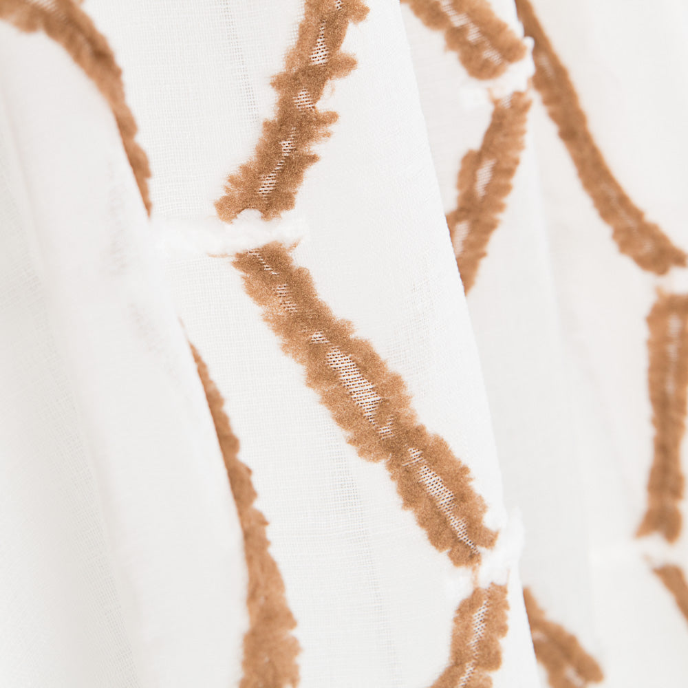 Tela Cortina Fantasía Geométrico Marrón - Ribes y Casals