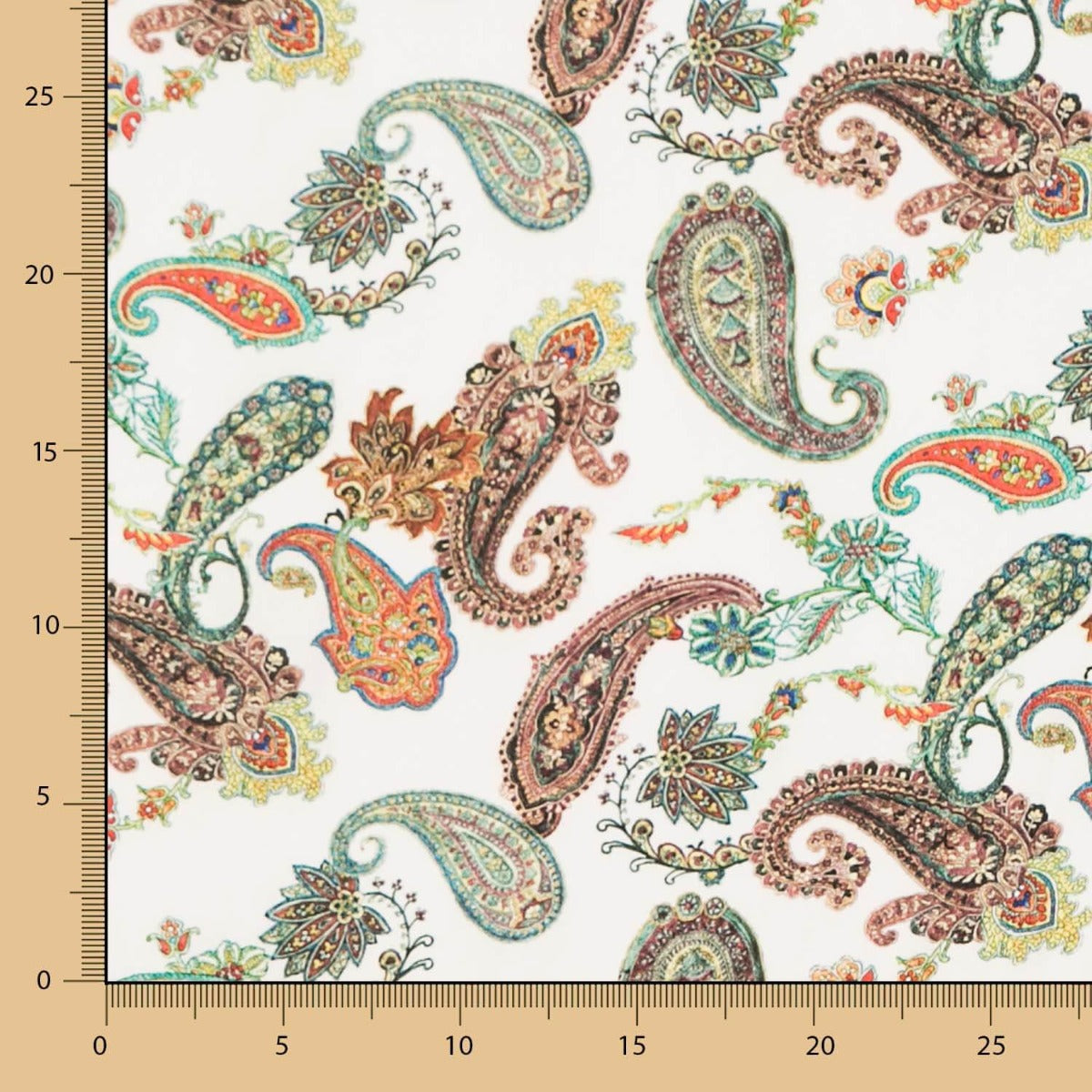 Viscose Paisley Branco - Ribes y Casals