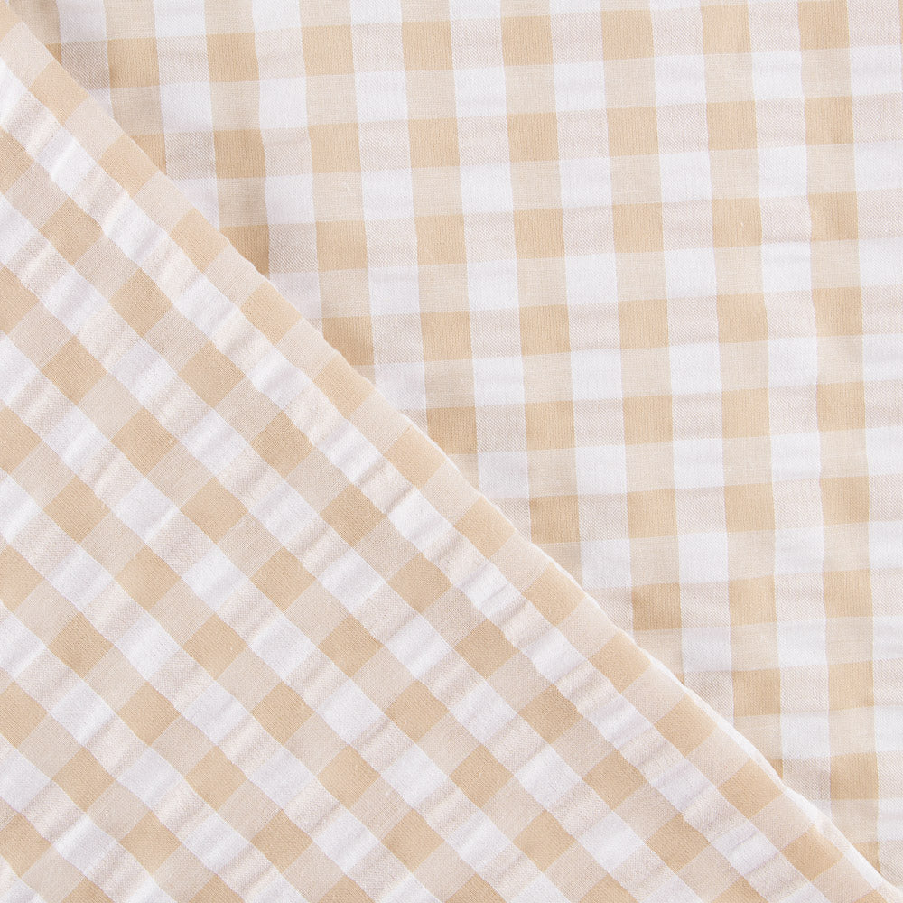 Seersucker Xadrez Maxi Camel - Ribes y Casals
