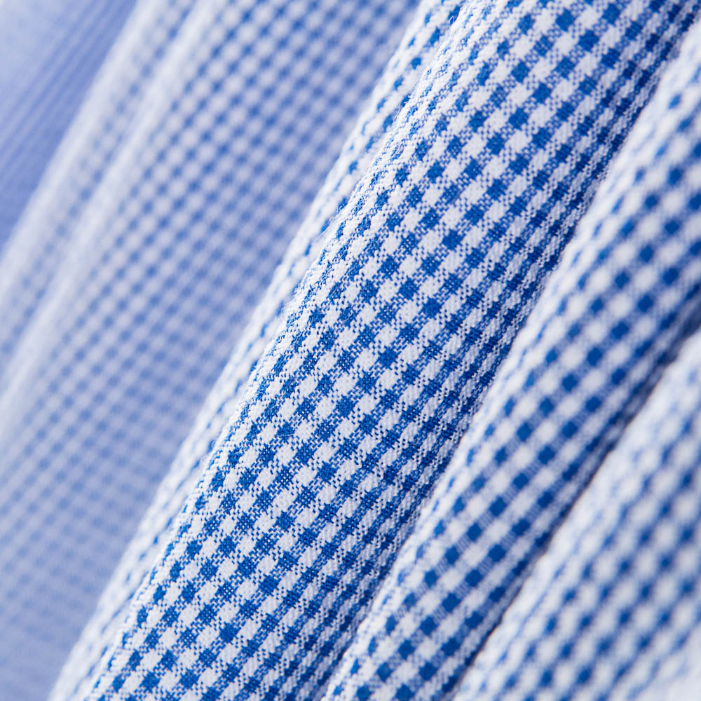Seersucker Xadrez Mini Azul Escuro Mistura - Ribes y Casals