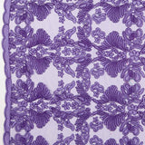 Tecido Renda Folha Dobrável Lilás - Ribes y Casals