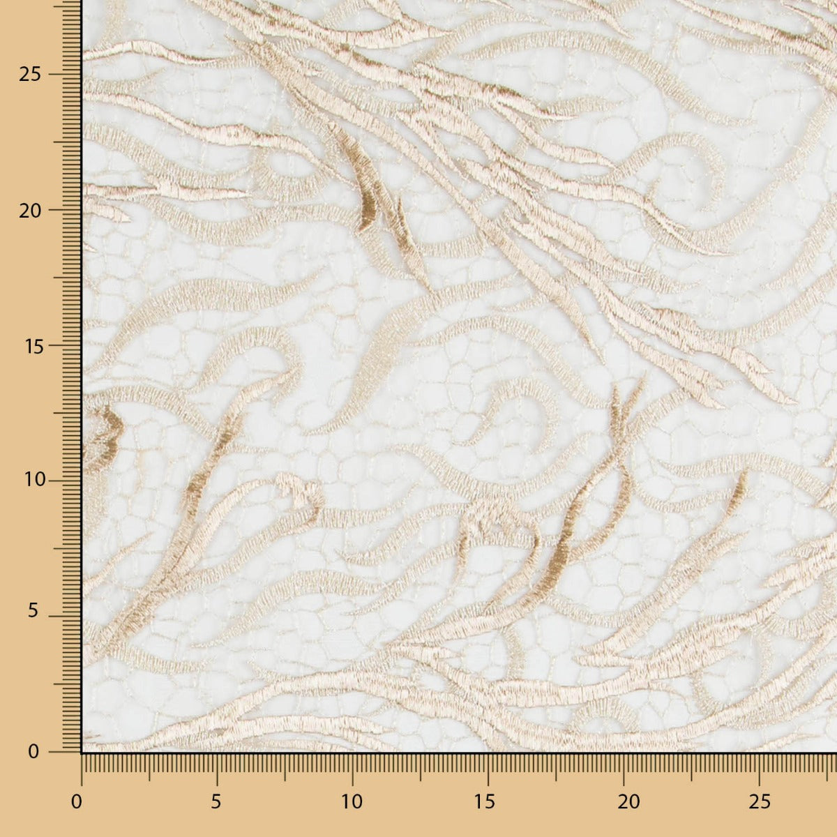 Tecido Renda Dourado - Ribes y Casals
