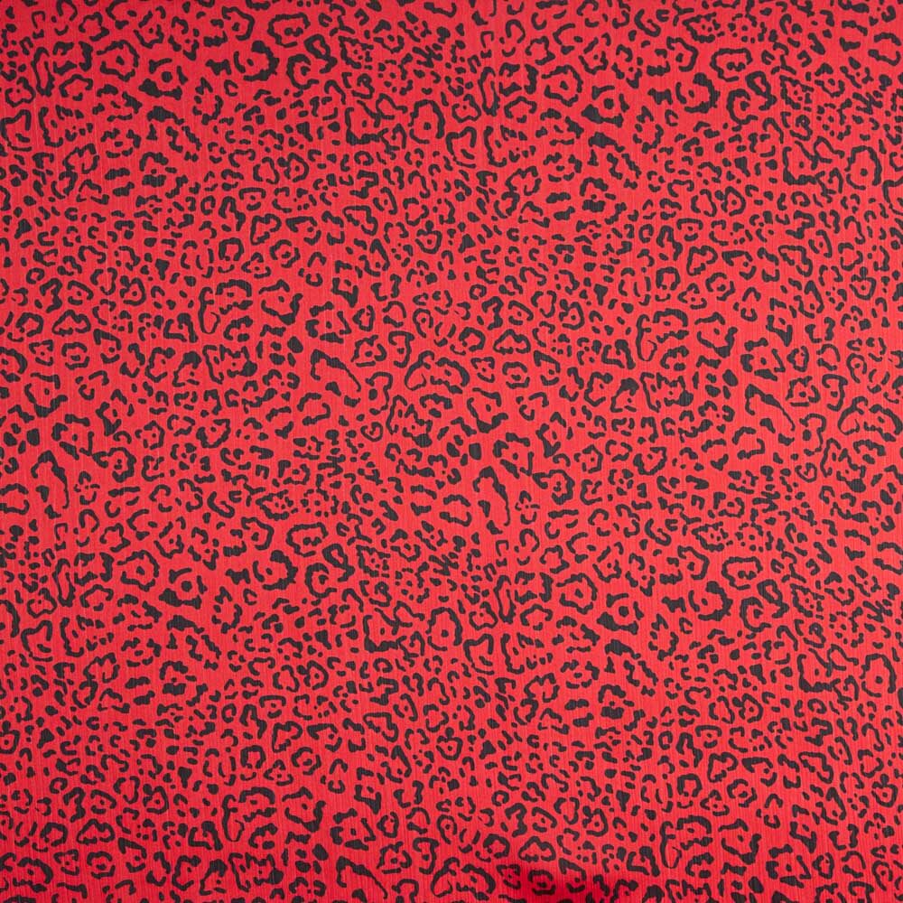 Cetim Estampado Leopardo Vermelho - Ribes y Casals