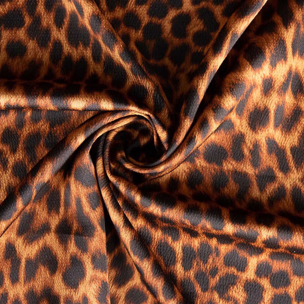 Cetim Estampado Leopardo Fogo - Ribes y Casals