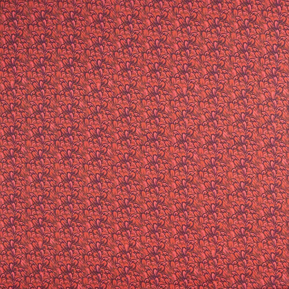 Cetim Estampado Floral Vermelho - Ribes y Casals