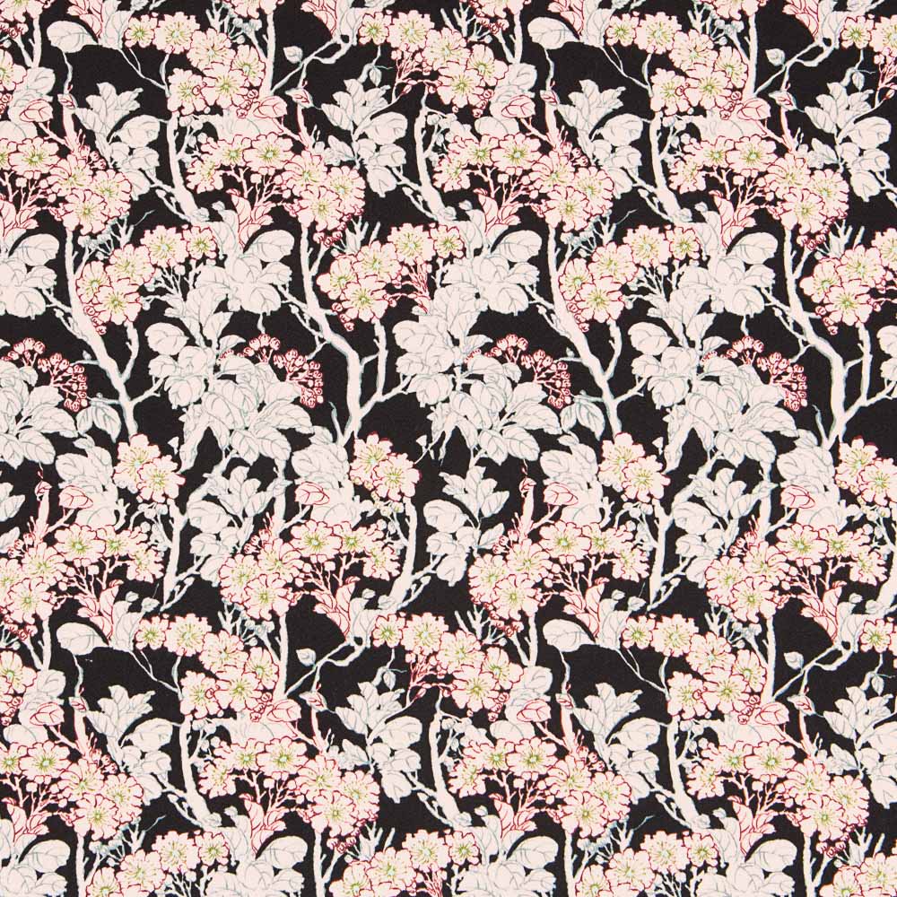 Sarja Spandex Flor Fundo Preto - Ribes y Casals