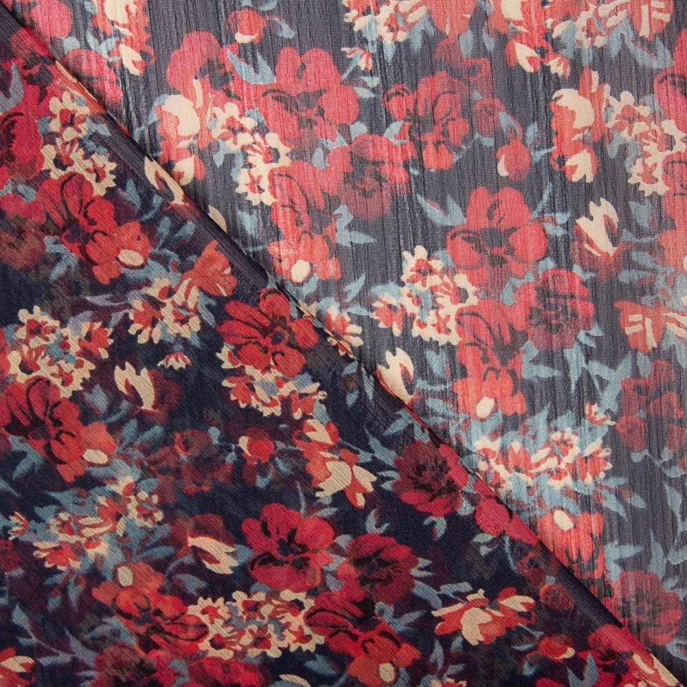 Gaze Poliéster Flores Grana - Ribes y Casals