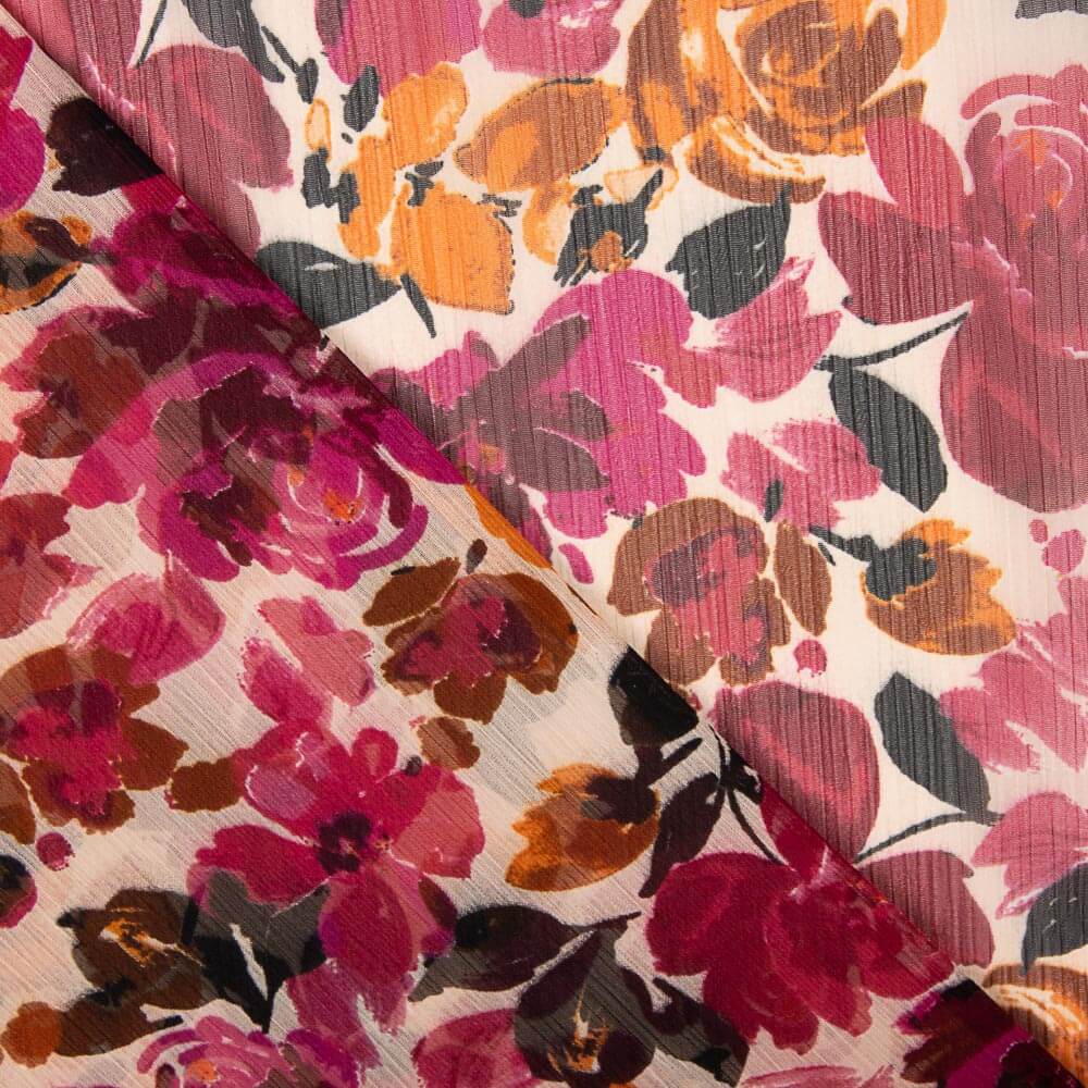 Gaze Poliéster Flores Fuchsia - Ribes y Casals