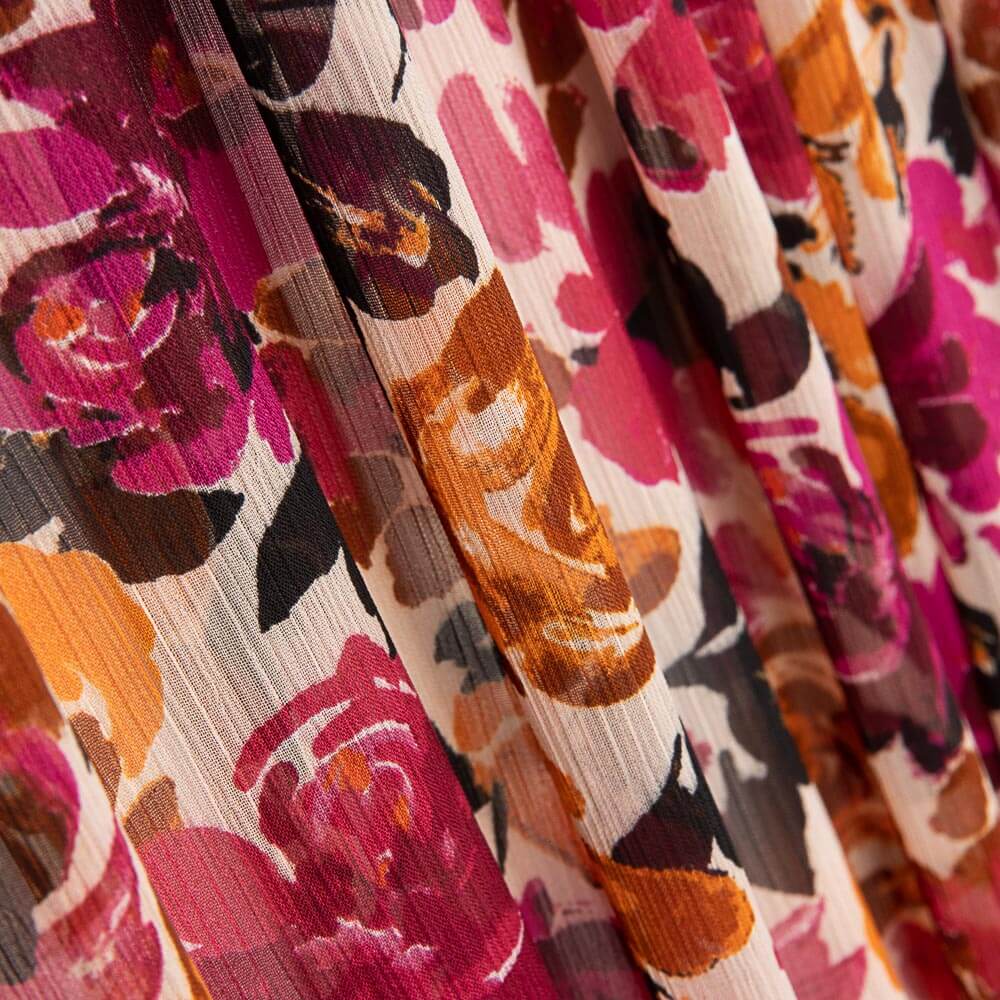 Gaze Poliéster Flores Fuchsia - Ribes y Casals