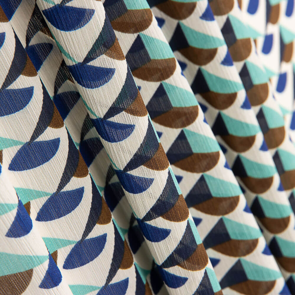 Bambula Poliéster Geo Verde Água - Ribes y Casals