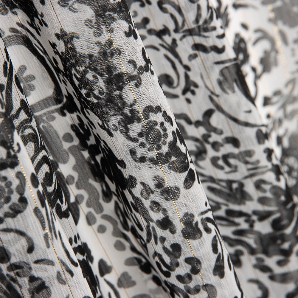 Gaze Lurex Caxemira Preto - Ribes y Casals