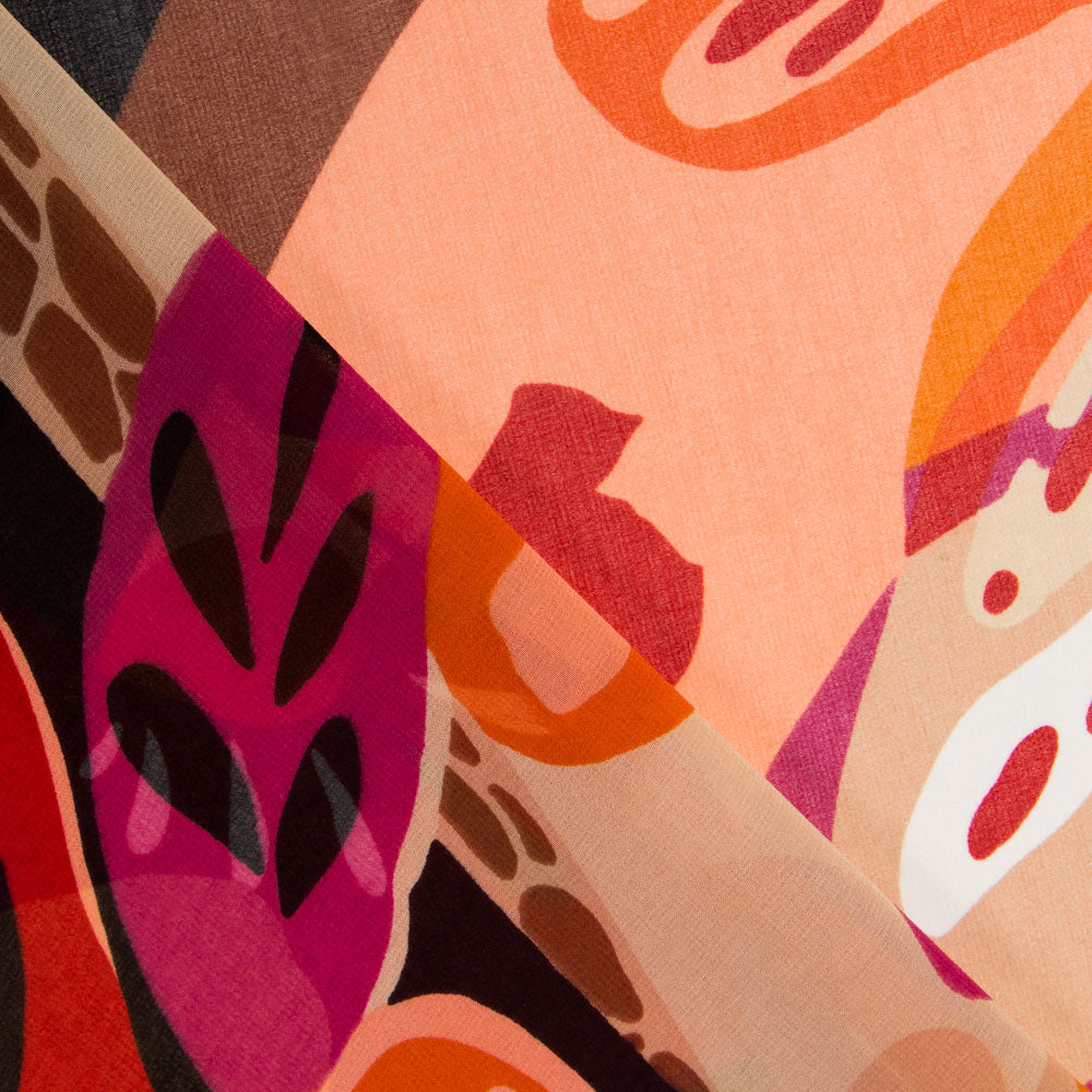 Gaze de Poliéster Maxi Flor Laranja - Ribes y Casals