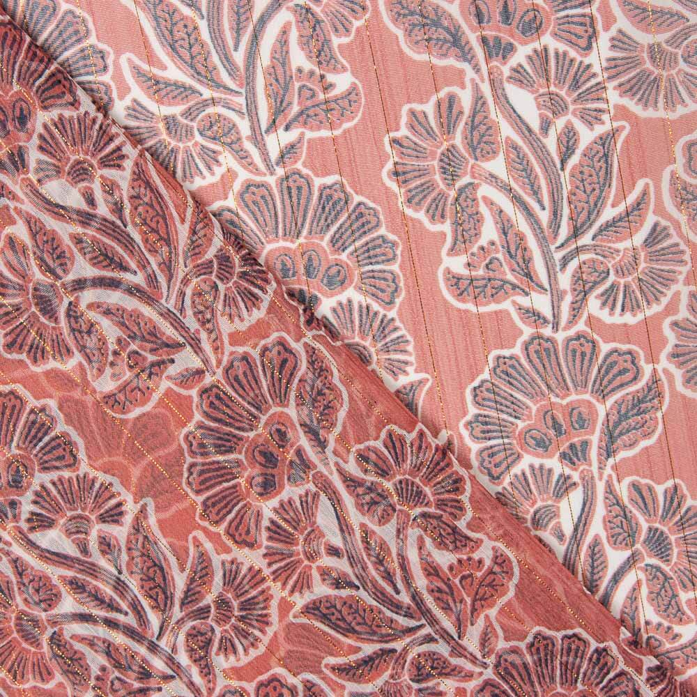 Gaze Lurex Flor Coral - Ribes y Casals